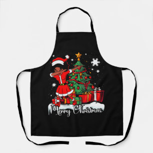 Dabbing Santa Black African American Girl Christma Schort