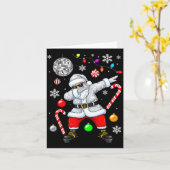 Dabbing Santa Christmas Disco Retro 70s 80s Vibes Kaart (Gele Bloem)