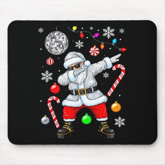 Dabbing Santa Christmas Disco Retro 70s 80s Vibes  Muismat (Voorkant)
