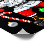 Dabbing Santa Christmas Disco Retro 70s 80s Vibes  Poster (Hoek)