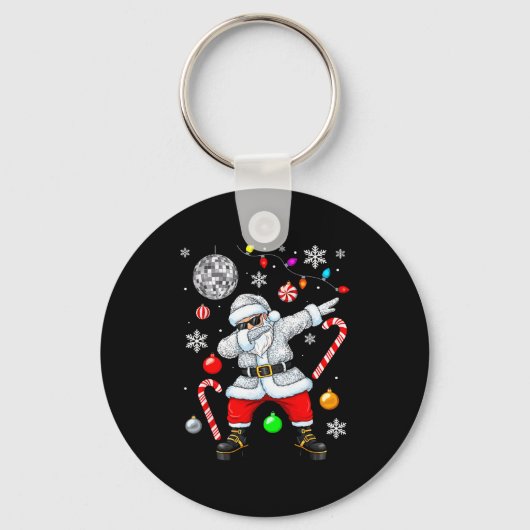 Dabbing Santa Christmas Disco Retro 70s 80s Vibes  Sleutelhanger (Voorkant)