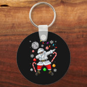 Dabbing Santa Christmas Disco Retro 70s 80s Vibes  Sleutelhanger (Voorkant)