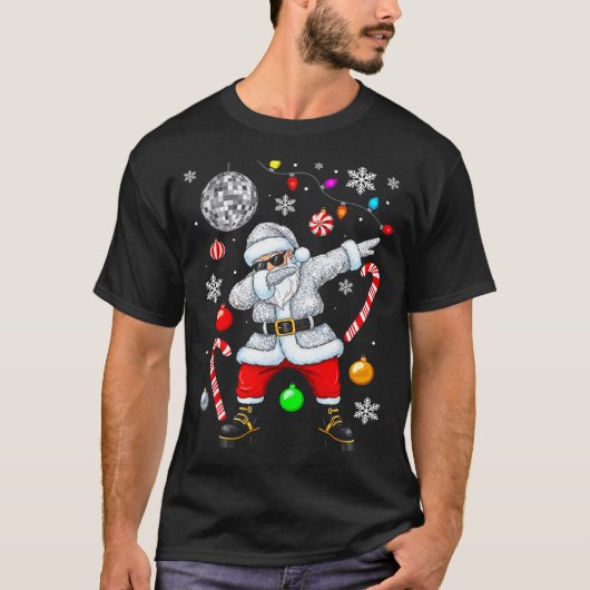 Dabbing Santa Christmas Disco Retro 70s 80s Vibes  T-shirt (Voorkant)