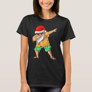 Dabbing Santa Christmas in juli Mannen Tropical Ha T-shirt