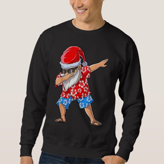 Dabbing Santa Christmas in July Boys Men Hawaiian  Trui (Voorkant)
