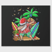 Dabbing Santa Christmas in July Kids Hawaiian Cadeaupapier (Vlak)