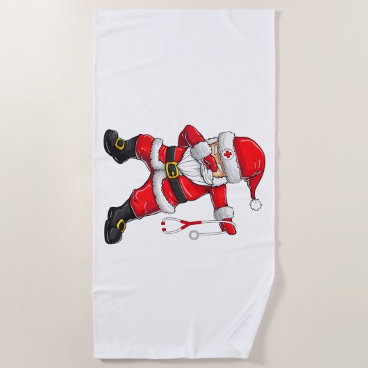 Dabbing Santa Christmas Scrub Strandlaken (Voorkant)