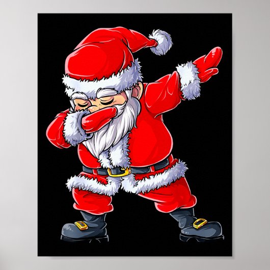 Dabbing Santa Claus Christmas Boys Men Funny Xmas  Poster (Voorkant)
