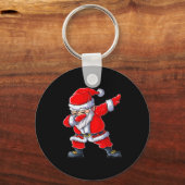 Dabbing Santa Claus Christmas Boys Men Funny Xmas  Sleutelhanger (Voorkant)