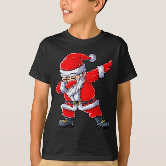 Dabbing Santa Claus Christmas Boys Men Funny Xmas  T-shirt (Voorkant)