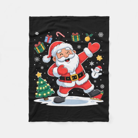 Dabbing Santa Claus Christmas Holiday Boys Kids Da Fleece Deken (Voorkant)