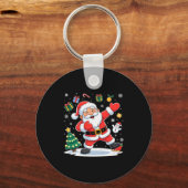 Dabbing Santa Claus Christmas Holiday Boys Kids Da Sleutelhanger (Voorkant)