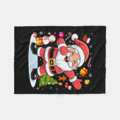 Dabbing Santa Claus Christmas Tree Lights Boys Kid Fleece Deken (Voorkant (Horizontaal))
