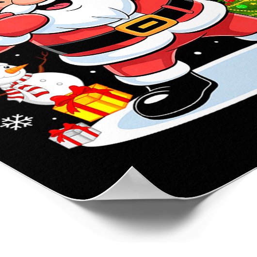 Dabbing Santa Claus Christmas Tree Lights Boys Kid Poster (Hoek)