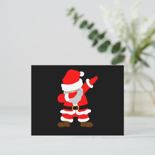 Dabbing Santa Claus Cool Elegant Santa Briefkaart (Staand voorkant)