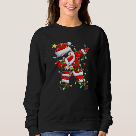 Dabbing Santa Claus Funny Kerstmis Dance Love Trui (Voorkant)