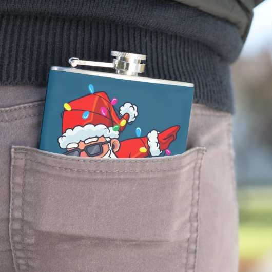 Dabbing Santa Claus kerstboomlampjes Kind Heupfles (Voorbeeld)