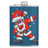 Dabbing Santa Claus kerstboomlampjes Kind Heupfles (Voorkant)