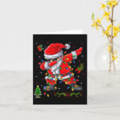 Dabbing Santa Claus kerstboomlampjes Kind Kaart (Gele Bloem)