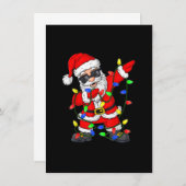 Dabbing Santa Claus kerstboomlampjes Kind Kaart (Voorkant / Achterkant)