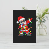 Dabbing Santa Claus kerstboomlampjes Kind Kaart (Staand voorkant)