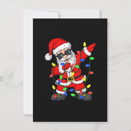 Dabbing Santa Claus kerstboomlampjes Kind Kaart (Voorkant)