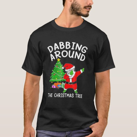 Dabbing Santa Claus kerstDab-T - shirts (Voorkant)