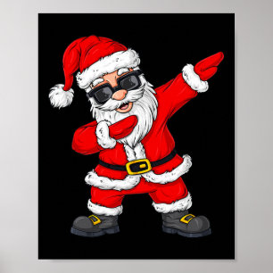 Dabbing Santa Claus kerstdagen Boys Girls Kinder Poster
