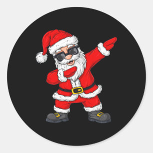 Dabbing Santa Claus kerstdagen Boys Girls Kinder Ronde Sticker