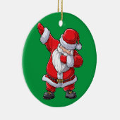 Dabbing Santa Claus kerstjongens Mannen Funny Xmas Keramisch Ornament (Rechts)
