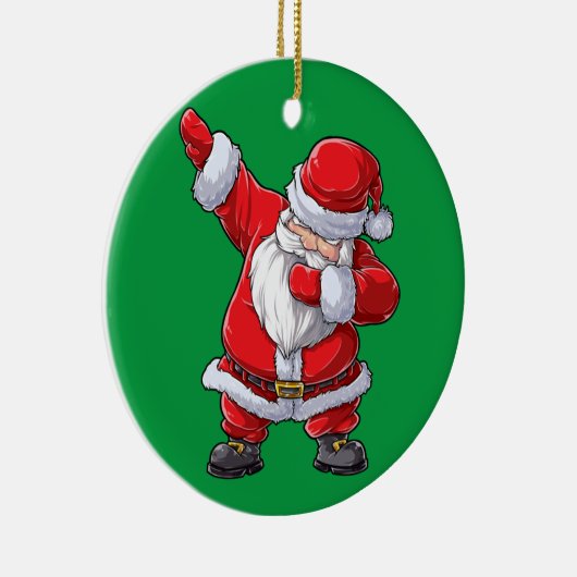 Dabbing Santa Claus kerstjongens Mannen Funny Xmas Keramisch Ornament (Rechts)