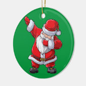 Dabbing Santa Claus kerstjongens Mannen Funny Xmas Keramisch Ornament (Links)