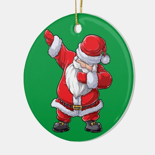 Dabbing Santa Claus kerstjongens Mannen Funny Xmas Keramisch Ornament (Links)