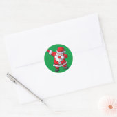 Dabbing Santa Claus kerstjongens Mannen Funny Xmas Ronde Sticker (Envelop)