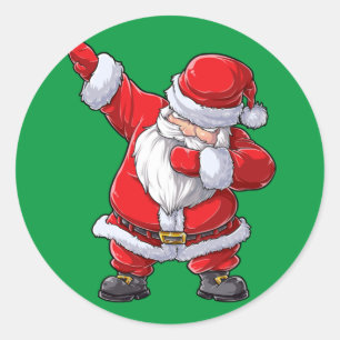 Dabbing Santa Claus kerstjongens Mannen Funny Xmas Ronde Sticker