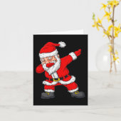 Dabbing Santa Claus kerstjongens Meisjes Kinder Da Kaart (Gele Bloem)