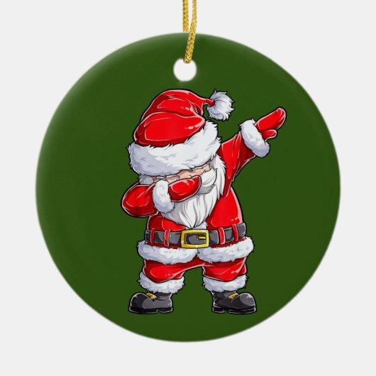 Dabbing Santa Claus kerstman Kinder jongens Meisje Keramisch Ornament (Voorkant)