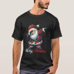 Dabbing Santa Claus Merry Christmas Lights Santa H T-shirt<br><div class="desc">Dabbing Santa Claus Merry Christmas Lights Santa Hat Xmas</div>