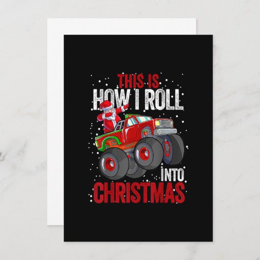 Dabbing Santa Claus Monster Truck Boys X Kaart (Voorkant / Achterkant)