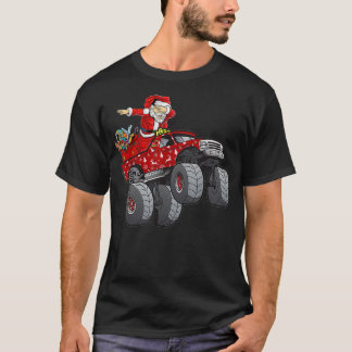 Dabbing Santa Claus Riding Monster Truck Boys Kind T-shirt