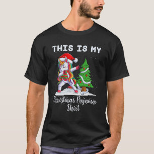 Dabbing Santa Claus Unicorn Dit is mijn kerstfeest T-shirt
