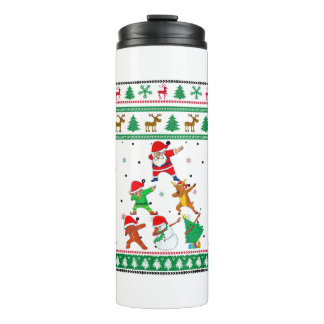Dabbing Santa Elf Friends Boys Ugly KerstSwea Thermosbeker