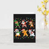 Dabbing Santa Elf Friends Christmas Boys Girls Men Kaart (Gele Bloem)