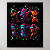 Dabbing Santa Elf Friends Christmas Boys Girls Men Poster (Voorkant)