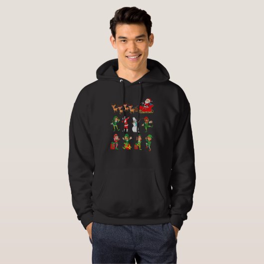 Dabbing Santa Elf Friends Christmas Boys Men Xmas Hoodie (Voorkant volledig)