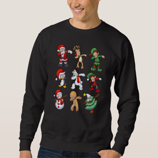 Dabbing Santa Elf Friends Christmas Kids Boys Men  Trui (Voorkant)