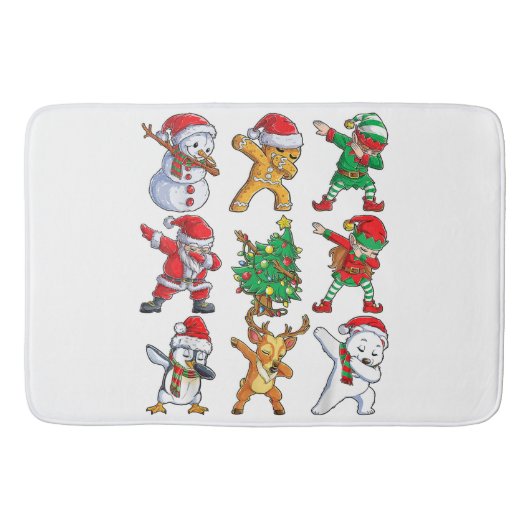 Dabbing Santa Elf Friends Kerstboys Girls Mannen Badmat (Voorkant)
