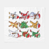 Dabbing Santa Elf Friends Kerstboys Girls Mannen Fleece Deken (Voorkant (Horizontaal))