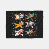 Dabbing Santa Elf Friends Kerstboys Girls Mannen Fleece Deken (Voorkant (Horizontaal))