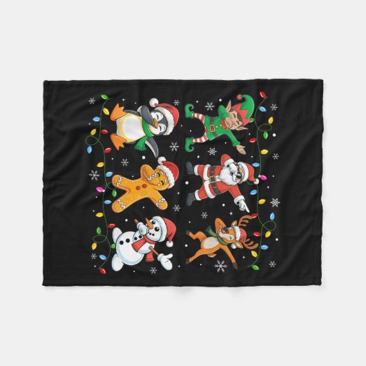 Dabbing Santa Elf Friends Kerstboys Girls Mannen Fleece Deken (Voorkant (Horizontaal))